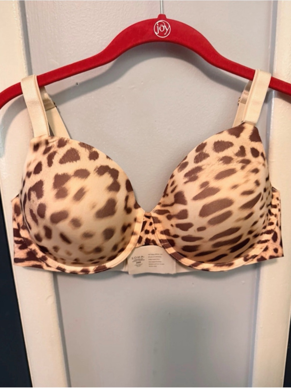 Soma Vanishing 360 Perfect Coverage, Leopard Print T-Shirt Bra - Beige/Brown